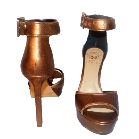 bronze ankle strap heels